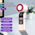 HandyBreeze™ Pro – Pink Portable Handheld Fan with Ice Cooling & Light