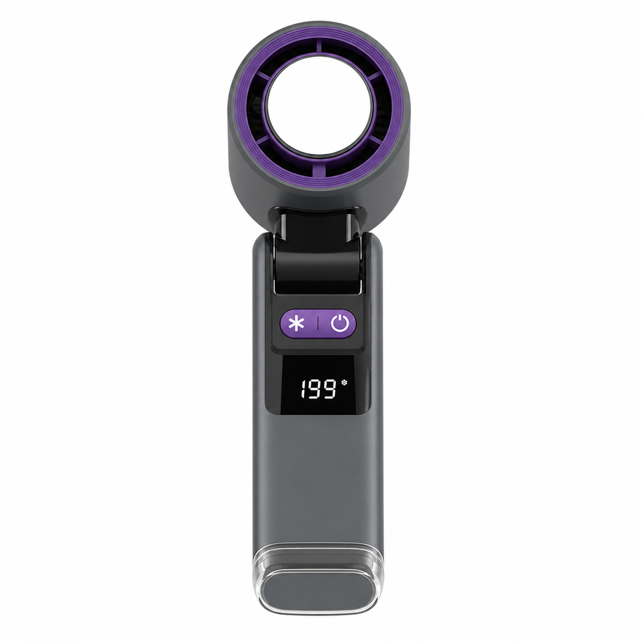 HandyBreeze Pro gray portable handheld fan with ice cooling and light